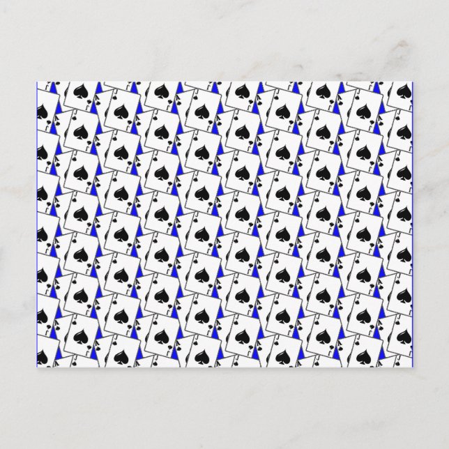 Cartão Postal Blackjack Spades Azul Grande (Frente)