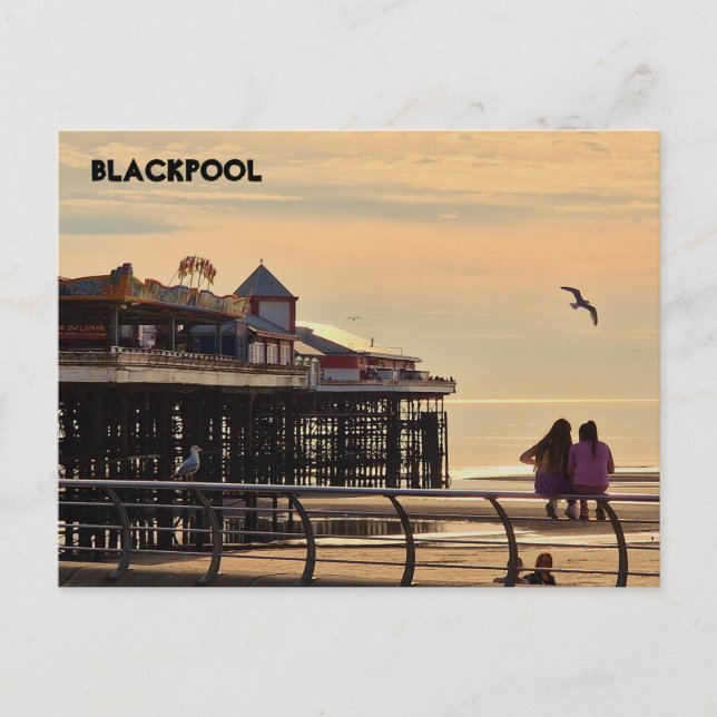 Cartão Postal Blackpool Beach (Frente)