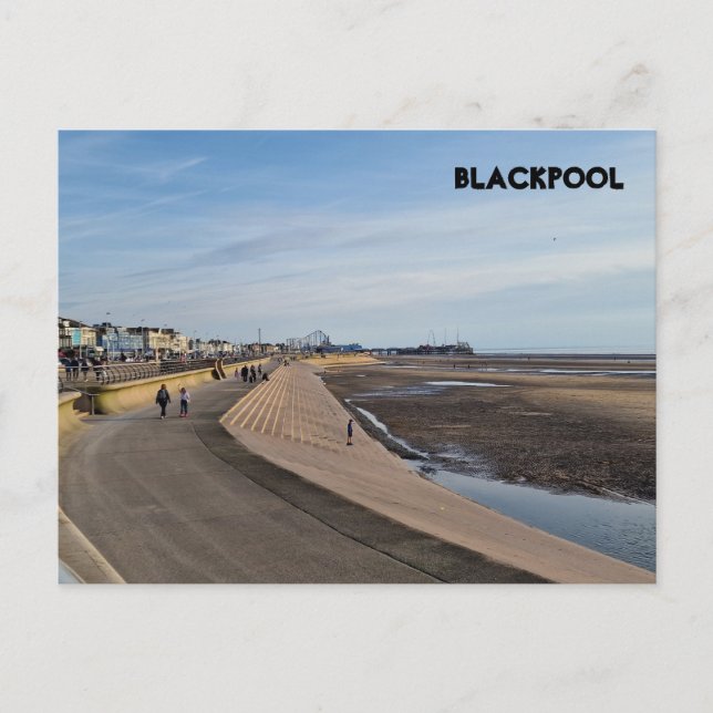Cartão Postal Blackpool Beach (Frente)