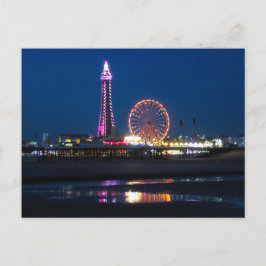 Cartão Postal Blackpool Beach Lights no Night Postcard