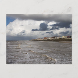 Cartão Postal Blackpool Sands e Stormy Sea