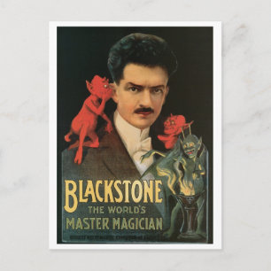 Cartão Postal Blackstone ~ Master Magistre Vintage Magic Act