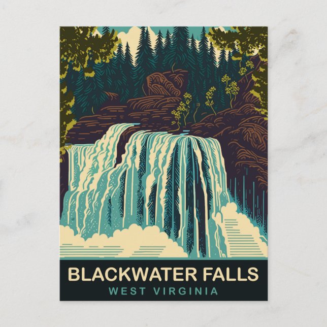 Cartão Postal Blackwater Falls, West Virginia, Viagem (Frente)
