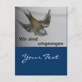 Cartão Postal Blaumeise-umzug-postkarte