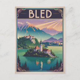 Cartão Postal Bled Eslovênia vintage