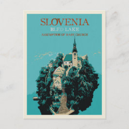 Cartão Postal Bled Lake, Julian Alps, Eslovênia
