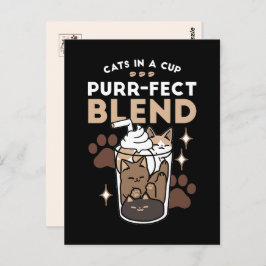 Cartão Postal Blend Puro: Design de café para Cat & Café