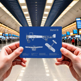 Cartão Postal Bleriot XI - Planos de desenho de projeto de avião