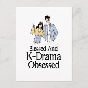 Cartão Postal Blessed and K-Drama Obsessed