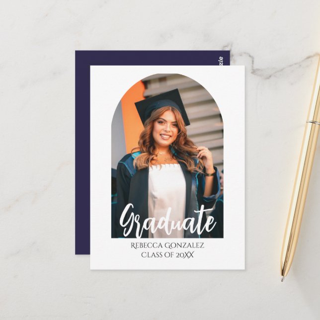 Cartão Postal Blissful Graduation Invitation Card (Frente/Verso In Situ)