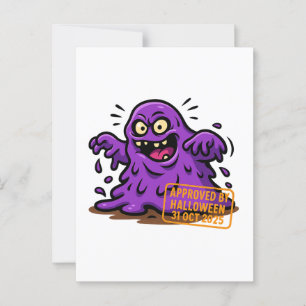 Cartão Postal Blob Cartoon - Aprovado pelo Dia das Bruxas