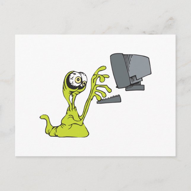 Cartão Postal blob de monstro de alienígena digitado por computa (Frente)