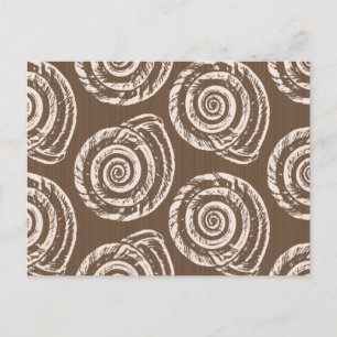Cartão Postal Bloco de Impressão de Concha Espiral, Bege Creme e