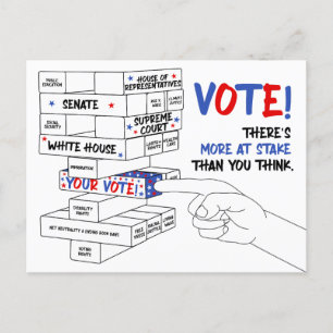 Cartão Postal Bloco de Votação Eleitoral Torre Mais em Jogo Prog