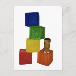 Cartão Postal blocos coloridos de reprodução de bebês