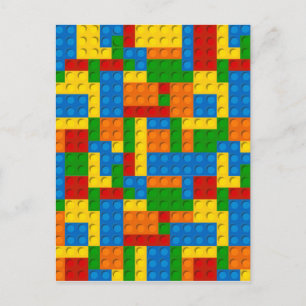 Cartão Postal blocos de plástico coloridos