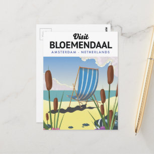 Cartão Postal Bloemendaal Amsterdam Poster de viagens
