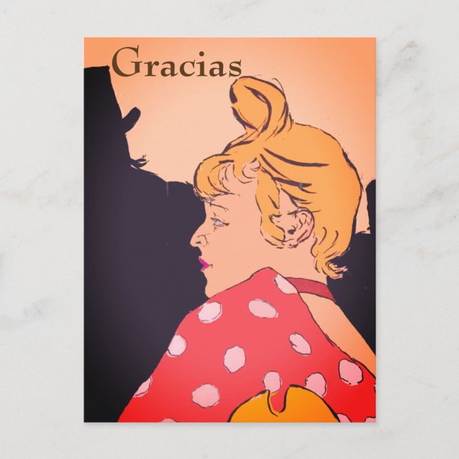 Cartão Postal Blond Woman,  Gracias, change text Postcard (Frente)