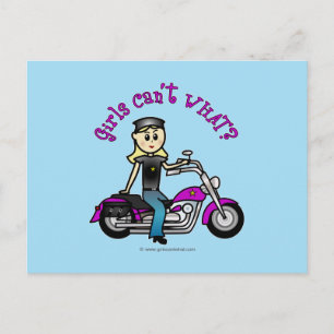 Cartão Postal Blonde Biker