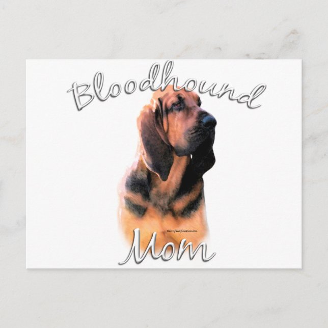 Cartão Postal Bloodhound Mãe 2 (Frente)