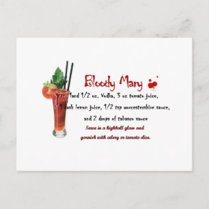 Cartão Postal Bloody Mary Bebe Receita