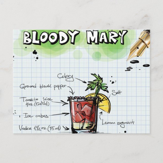 Cartão Postal Bloody Mary Cocktail (Frente)