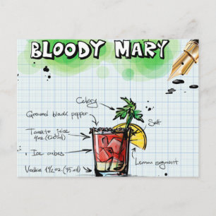 Cartão Postal Bloody Mary Recebe - Presente de Cocktail