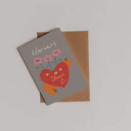 Cartão Postal Bloom com Abstrato de fevereiro de Self Love