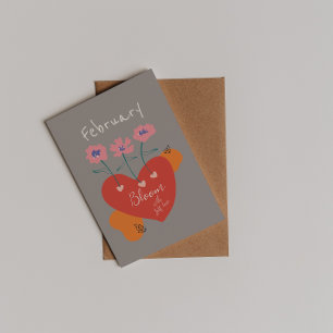 Cartão Postal Bloom com Abstrato de fevereiro de Self Love