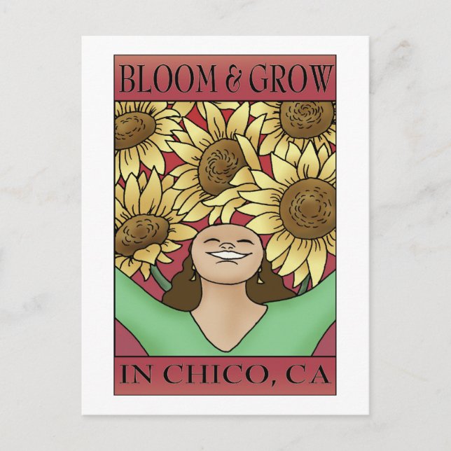 Cartão Postal Bloom & Crescer em Chico, CA (Frente)