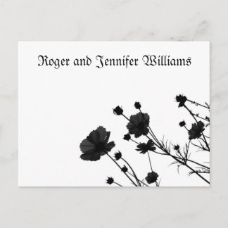 Cartão Postal Bloom Flor Negro - Obrigado