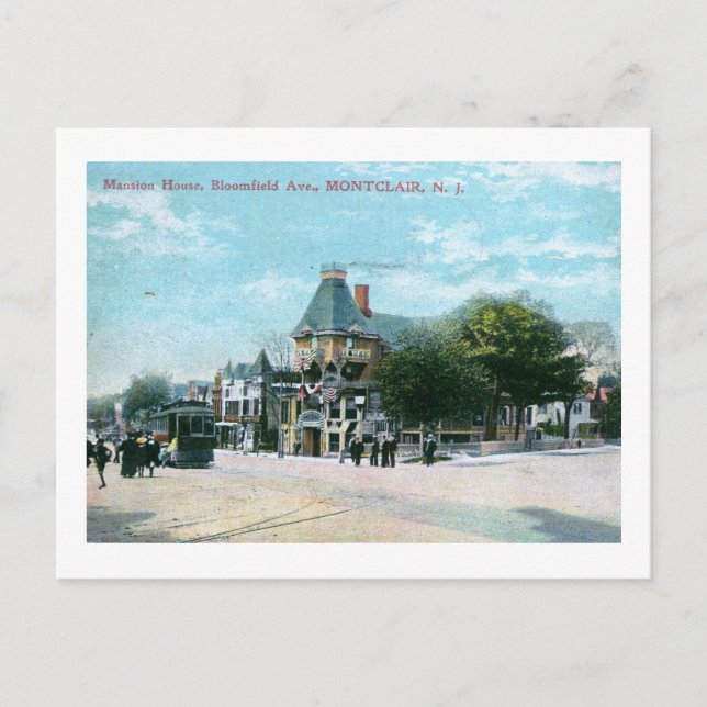 Cartão Postal Bloomfield Ave., Montclair NJ 1908 Vintage (Frente)