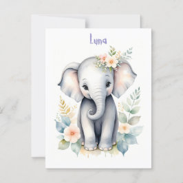 Cartão Postal Blooming Baby Elephant