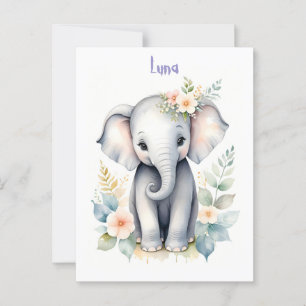 Cartão Postal Blooming Baby Elephant