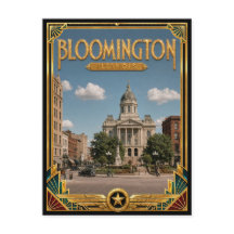 Bloomington Illinois Arte Deco Vintage Era de Ouro