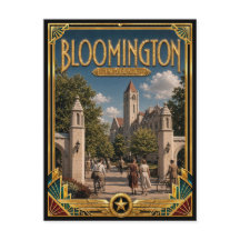 Bloomington Indiana Arte Deco Vintage Idade Dourad