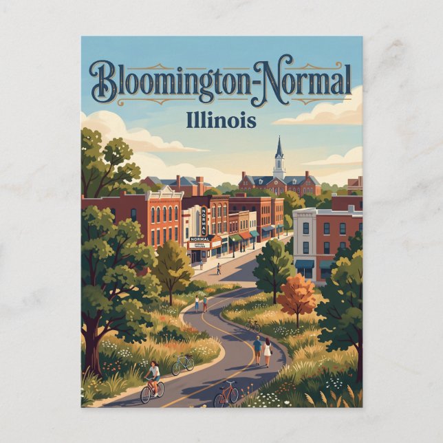 Cartão Postal Bloomington-Normal, Illinois (Frente)