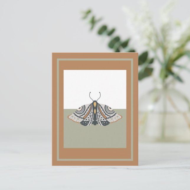 Cartão Postal Bloqueio de Colorção de Borboletas Boho (Em pé/Frente)