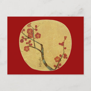 Cartão Postal Blossomas de ameixa, Ogata Korin, Belas Artes Japo