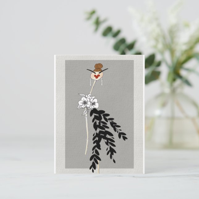 Cartão Postal Blossomas monocromáticos (Em pé/Frente)