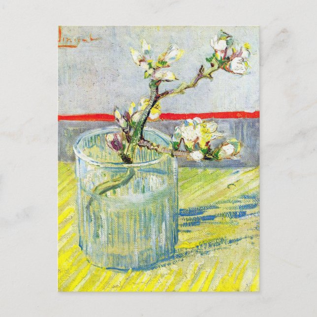 Cartão Postal Blossoming Almond Branch por Vincent van Gogh (Frente)