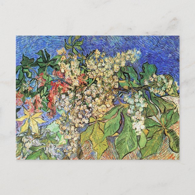 Cartão Postal Blossoming Chestnut Branches de Vincent van Gogh (Frente)