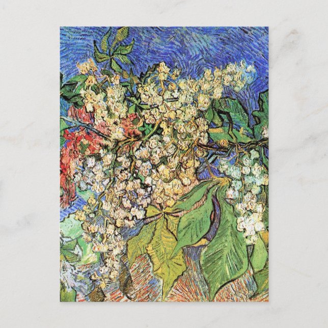 Cartão Postal Blossoming Chestnut Branches de Vincent van Gogh (Frente)