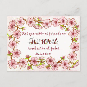 Cartão Postal Blossoms Border~Hoping in Jehovah~2018 espanhol