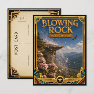 Cartão Postal Blowing Rock Carolina do Norte Arte Deco Vintage