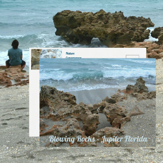 Cartão Postal Blowing Rocks Júpiter Flórida Fotográfico