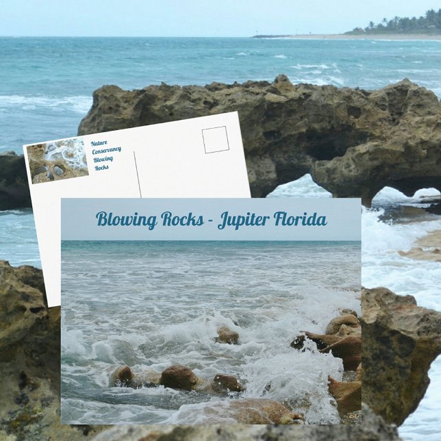 Cartão Postal Blowing Rocks Jupiter Florida Fotográfico (Criador carregado)