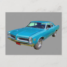 Cartão Postal Blue 1966 Pontiac Le Mans Muscle Car