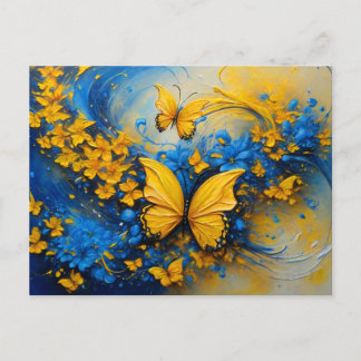 Cartão Postal Blue and Yellow Butterfly # 3