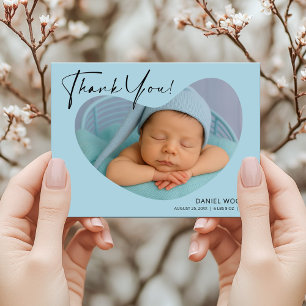Cartão Postal Blue Baby Boy Obrigado Cartão-postal com foto